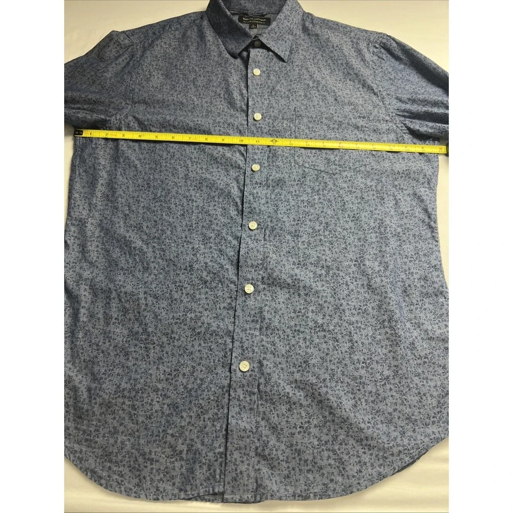 Banana Republic Men's Shirt Sz Large Soft Wash Tailored Slim Fit Blue Floral A38